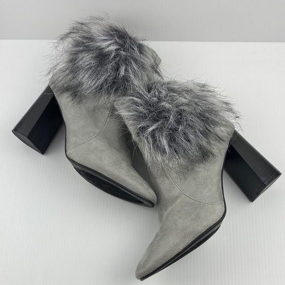 Gray Faux Fur Ankle Boots Bernice by Cape Robbin - Picture 4 of 12